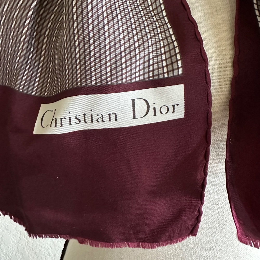 Vintage Christian Dior Rectangle Silk Scarf - Picture 2 of 5